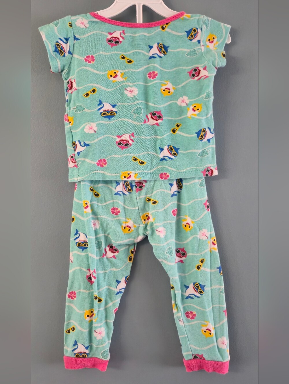 Baby Shark Pajama Set - Pink Trim Girls 24m